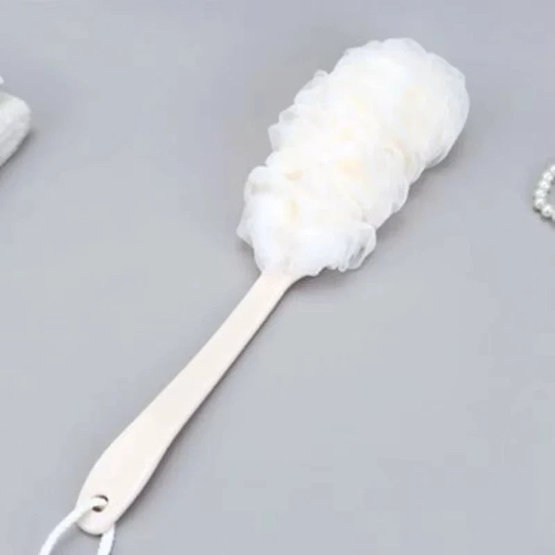 Long Handle Bath Brush Soft Mesh Sponge Back Scrubber Body Puff Shower Loofah