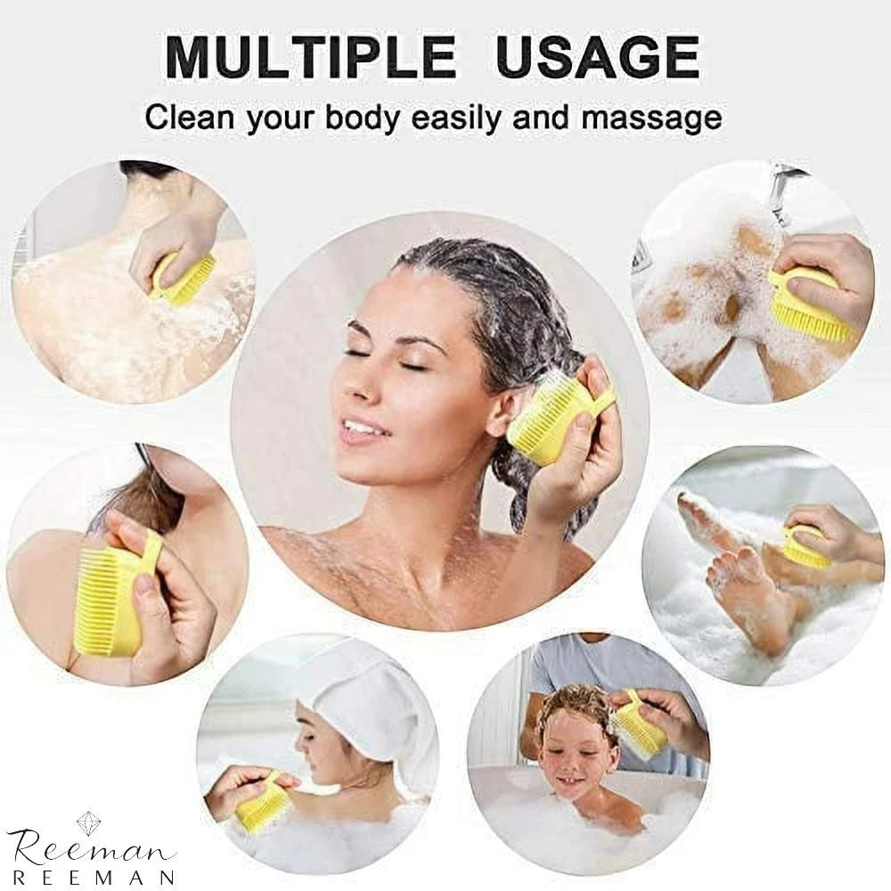 Silicon Massage Bath Brush Hair Scalp Bathing Brush For Cleaning Body Pack of 2