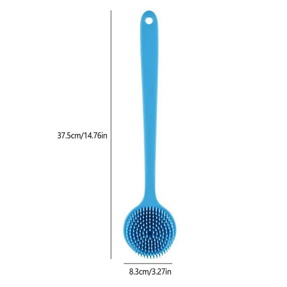 Silicone Back Scrubber for Shower Long Handle Bath Brush Double Sided