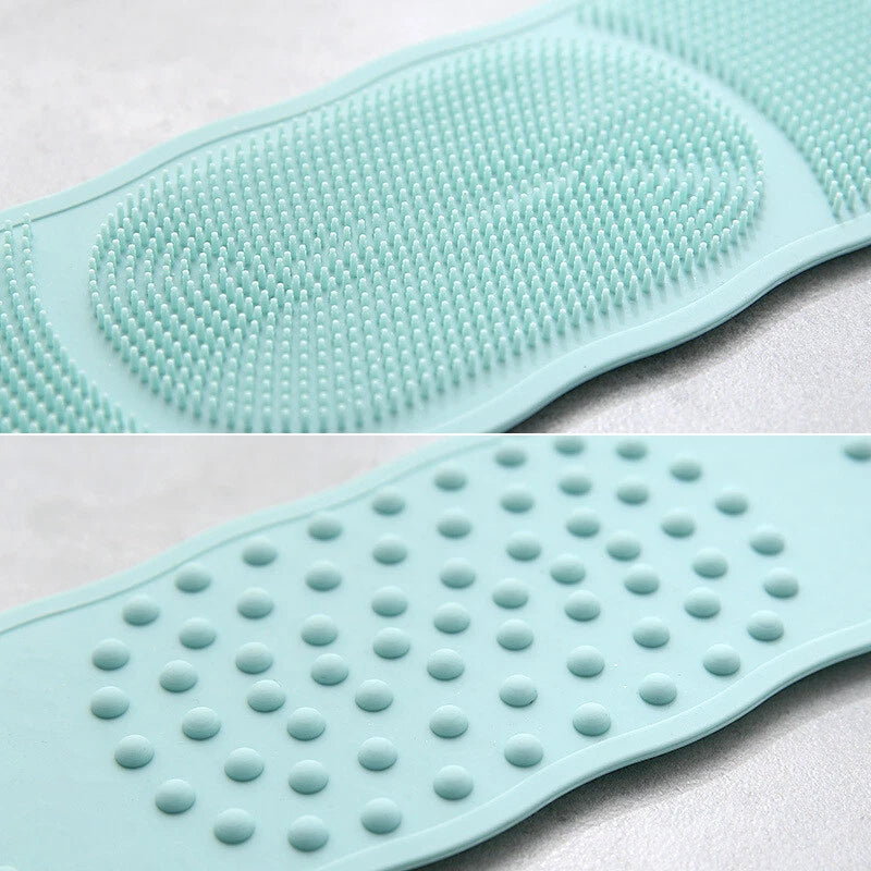 (US STOCK) Silicone Back Scrubber Body Cleaning Tools Bath Belt Massage Brush