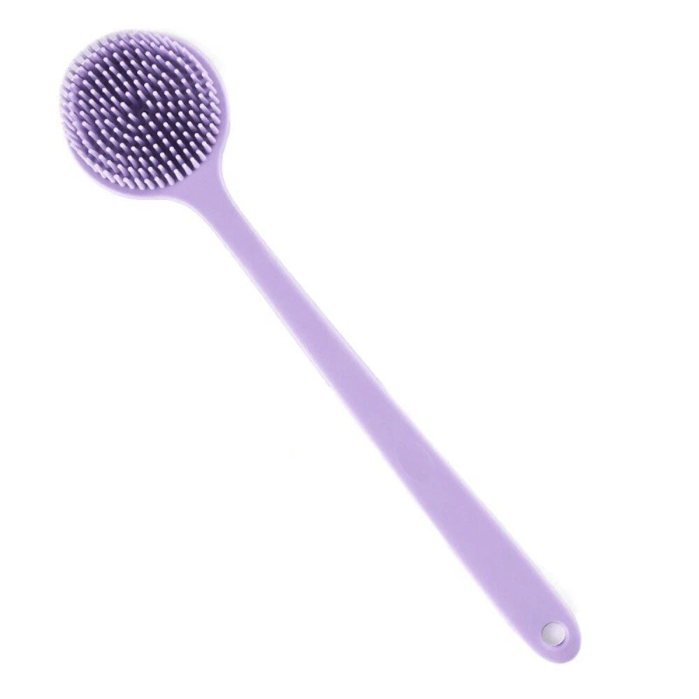 Silicone Back Scrubber for Shower Long Handle Bath Brush Double Sided