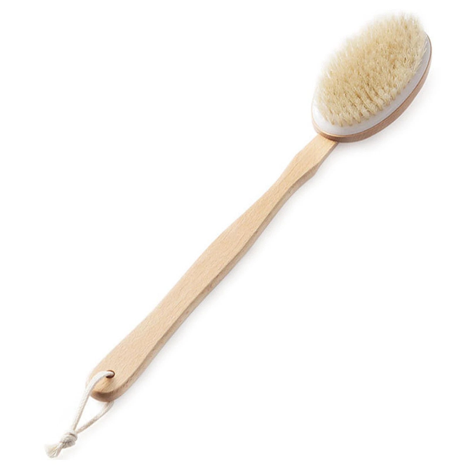 Durable Natural Long-Handled Bath Shower Body Back Dry Skin Spa Scrubber Brush F