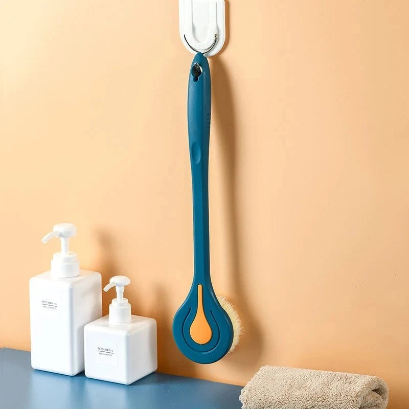 Long Handle Back Shower Brush Soft Body Exfoliating Scrubber UK Spa Bath