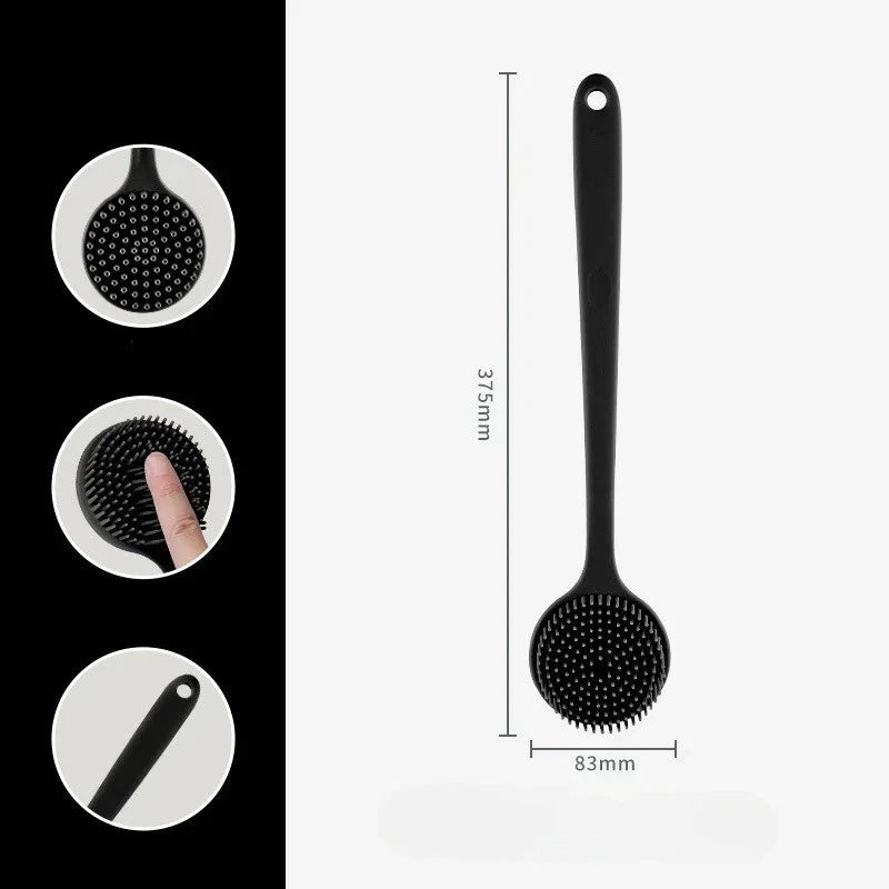 Back Scrubber Scrub Long Handle Shower Body Bath Brush Silicone Massage Brush