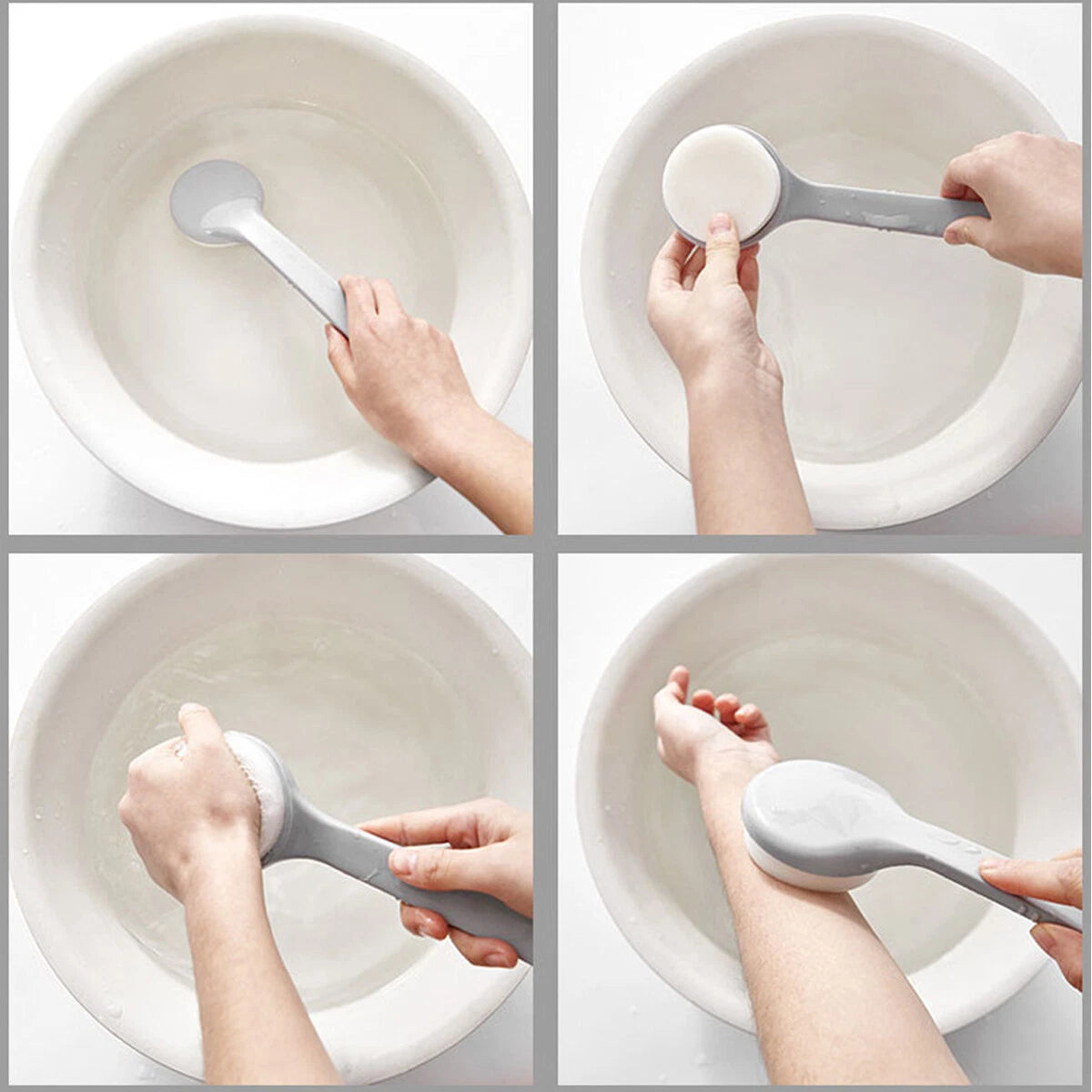 Silicone Body Brush Bath Brush Back Scrubber Long Handle Bath Shower Brush