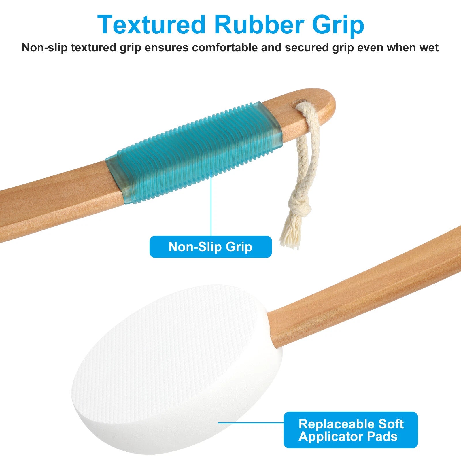 Long Lotion Applicator Back Brush Perfect for Tanning Skin Cream Or Any Lotions