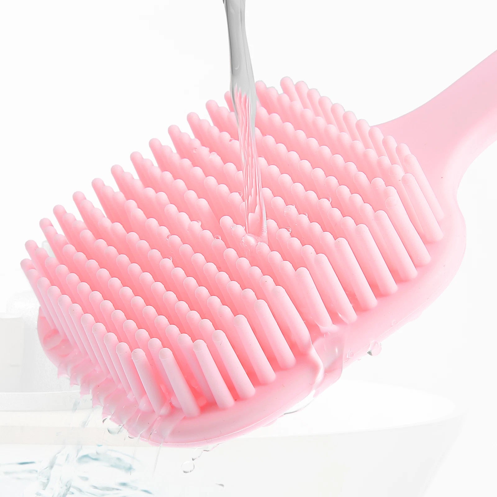 Soft Silicone Long Handled Bath Shower Body Brush Back Scrubber for Men Women