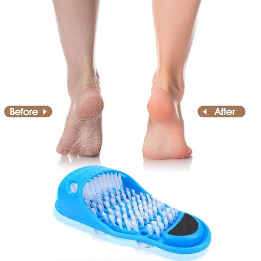 2 in 1 Foot Scrubber Brush Slipper Anti Slip Bath Shower Cleaner Feet Massage