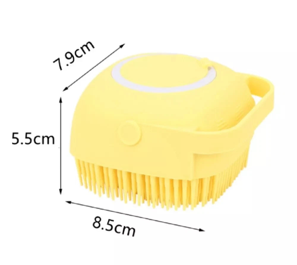 Silicone Bath Brush w Soap Dispenser-Body Scrubber, Handheld Hygiene Exfoliator