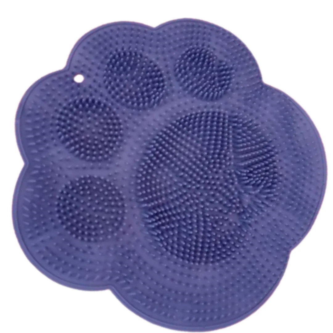 Silicone Shower Foot Scrubber Back Body Brush Massager Pad Mat Bathroom Grey Uk