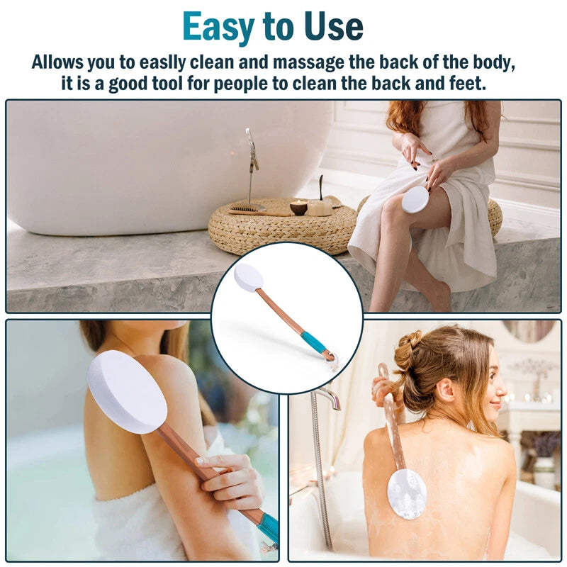 17.9" Long Handle Lotion Applicator Brush for Your Back Fits Tanning Skin Cream