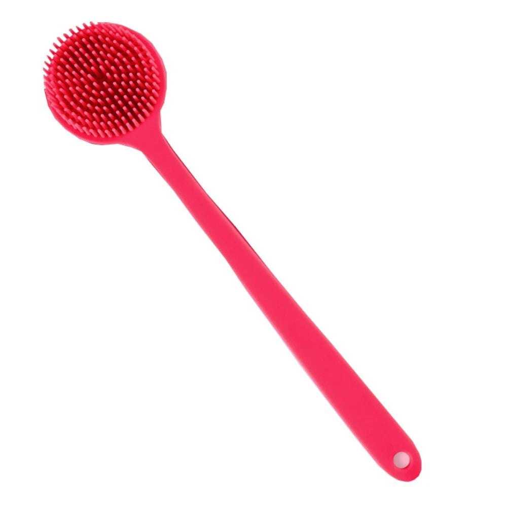 Silicone Back Scrubber for Shower Long Handle Bath Brush Double Sided