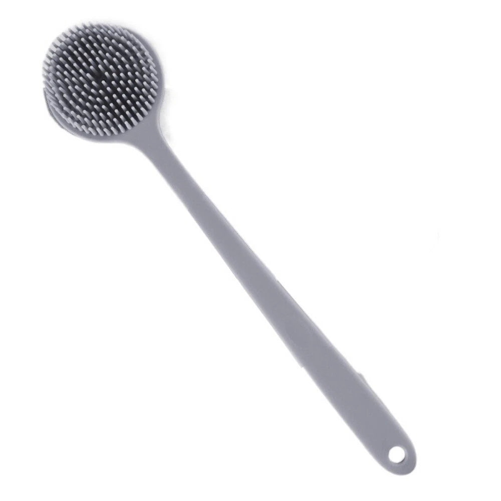 Silicone Back Scrubber for Shower Long Handle Bath Brush Double Sided