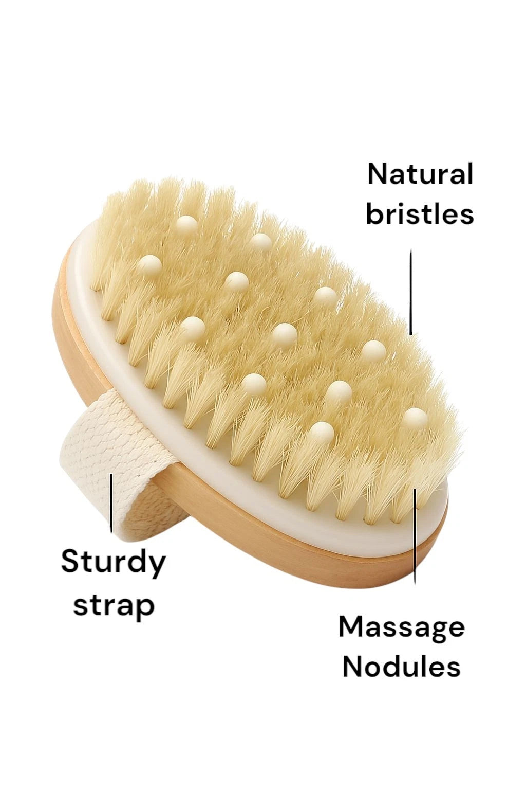 Dry Brush With Massage Nodule Scrubber For Shower Bath Circulation Improvement
