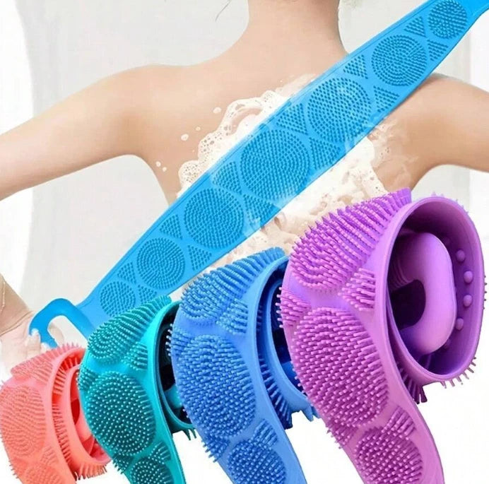 Silicone Shower Foot Scrubber Back Body Brush Massager Pad Mat Bathroom Grey Uk