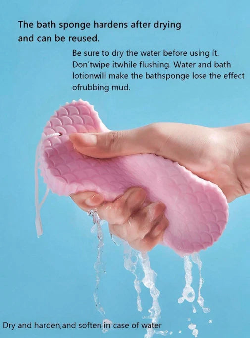1/2 Exfoliating Body Sponge Bath Shower Scrubber Brush Wash Pad Dry Skin Remover