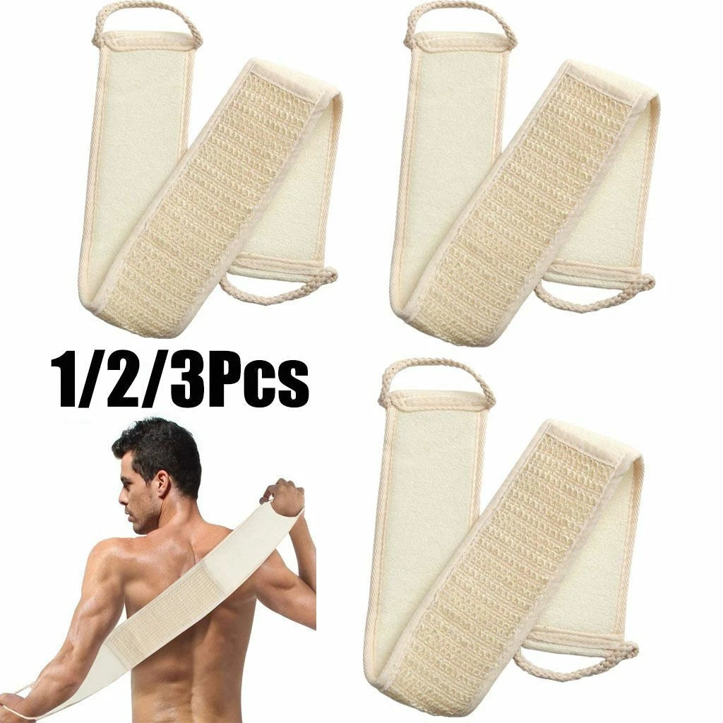 US Exfoliating Bath Scrubber Shower Back Strap Loofah Spa Body Skin Brush Sponge