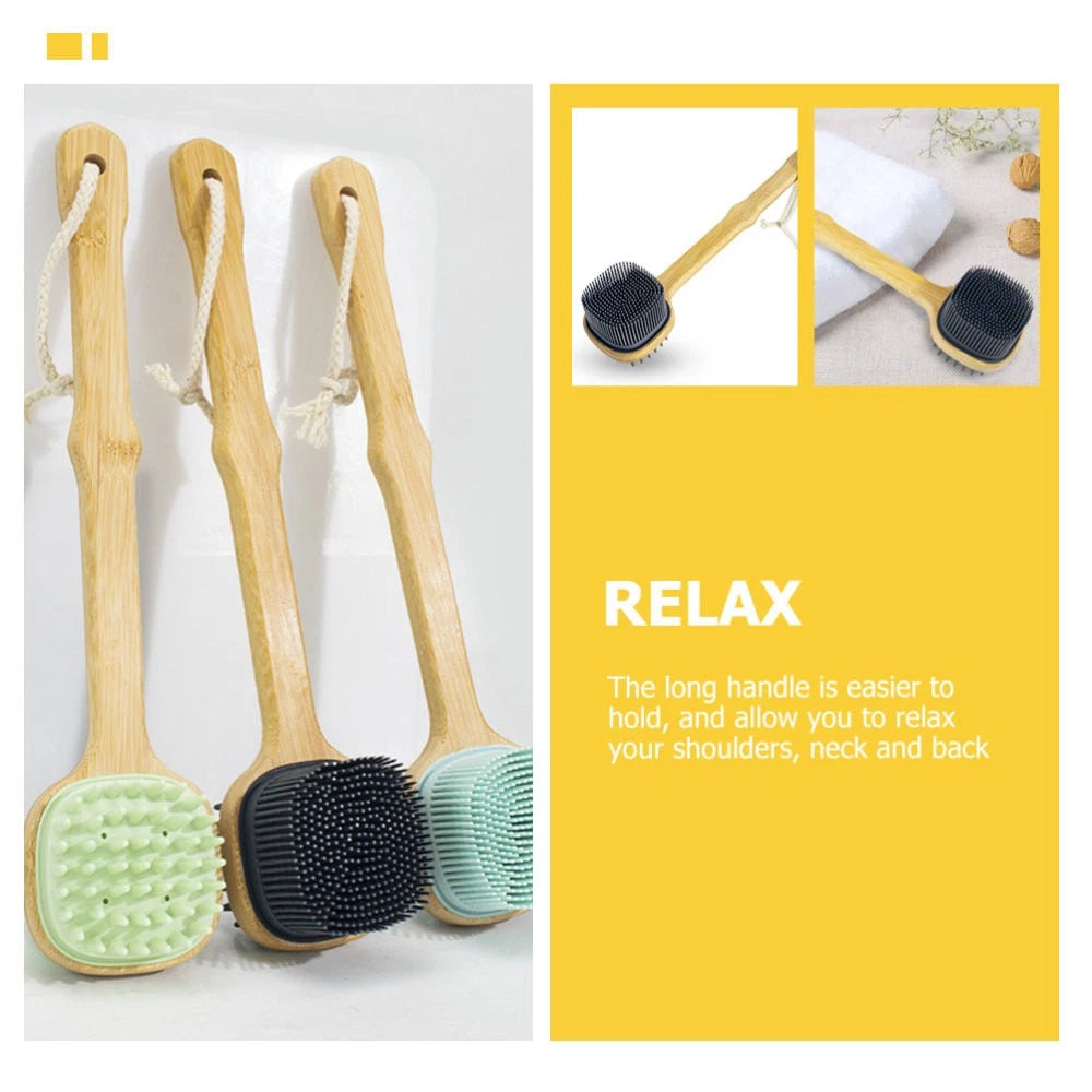 Bath Brush Silicone Shower Miss Man Long Handle Back Scrubber for Body