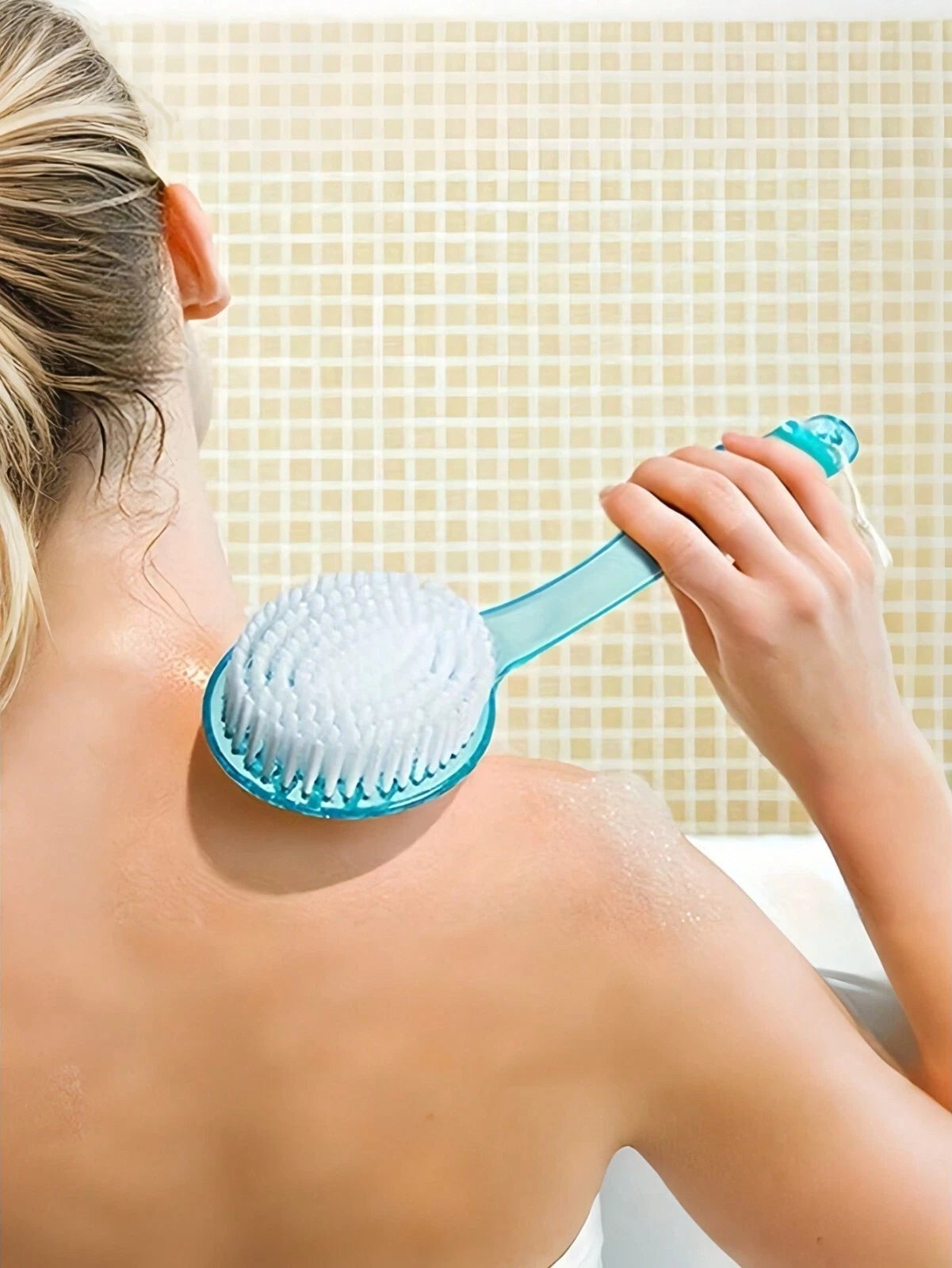 Long Handle Bath Brush Soft Bristle Reach Back Body Spa Shower Scrubber Women UK