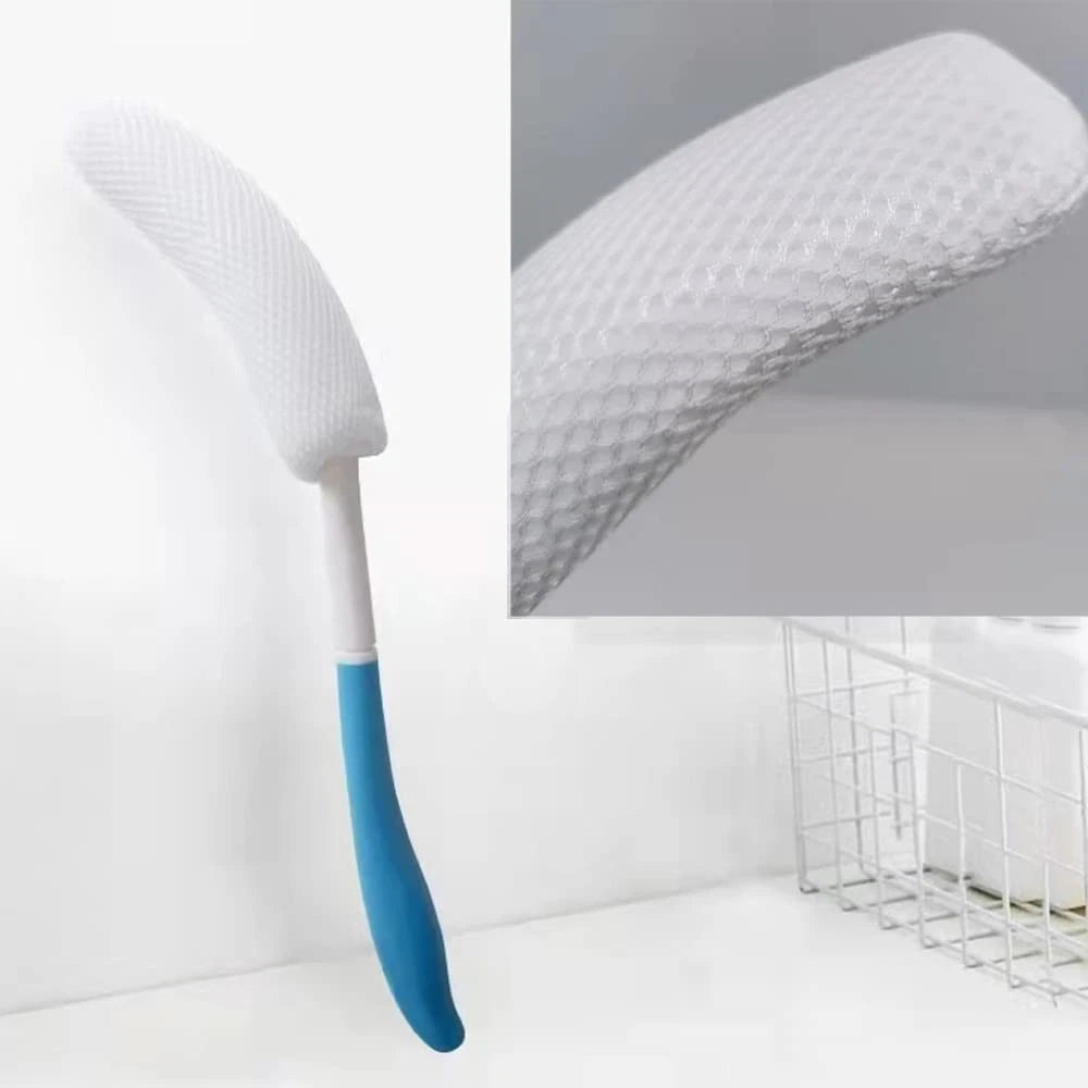 Long Anti-Slip Curved Handle Bath Body Brush 15.33 Inch