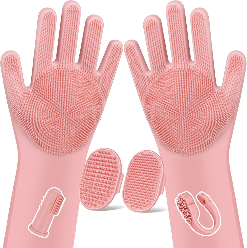 6PCS Pet Grooming Kit | Dog Washing Gloves | Dog Bath Brush | Dog Bath Gloves |