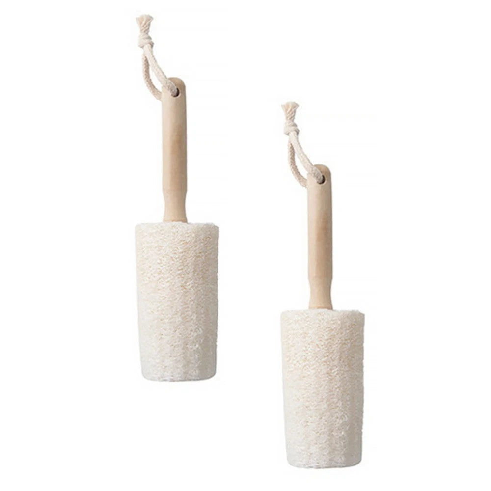 2Pcs Natural Loofah Bath Body Brush for Gentle Exfoliation and Scrubbing