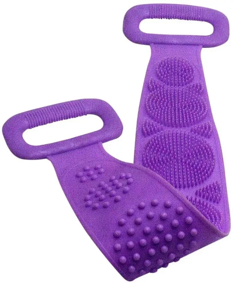 Silicon Long Body Cleaning Double Sided Back Scrubber Bath Shower Belt Brush UK✅