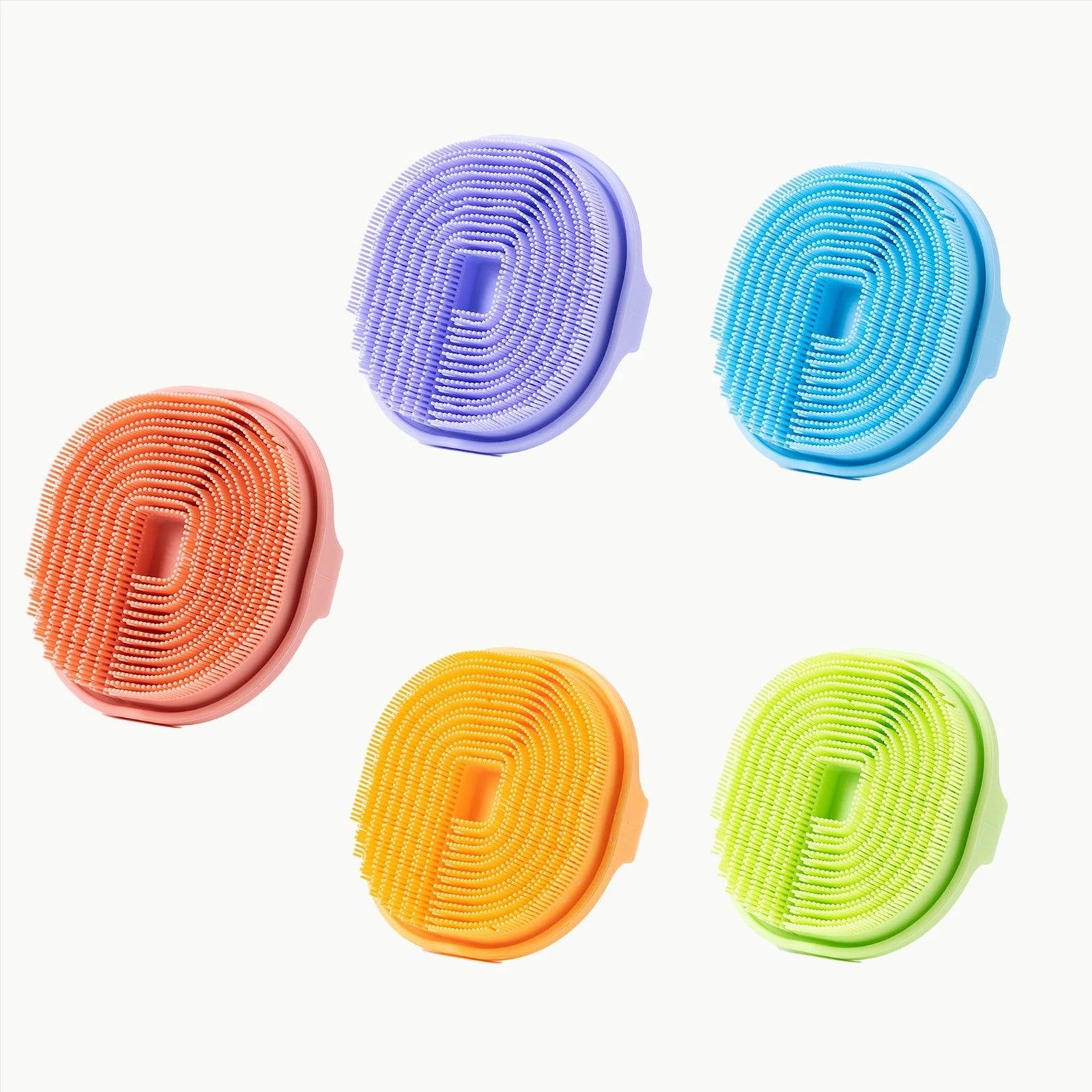 5pcs  Silicone shower brush, body cleaning brush, household head massage brush