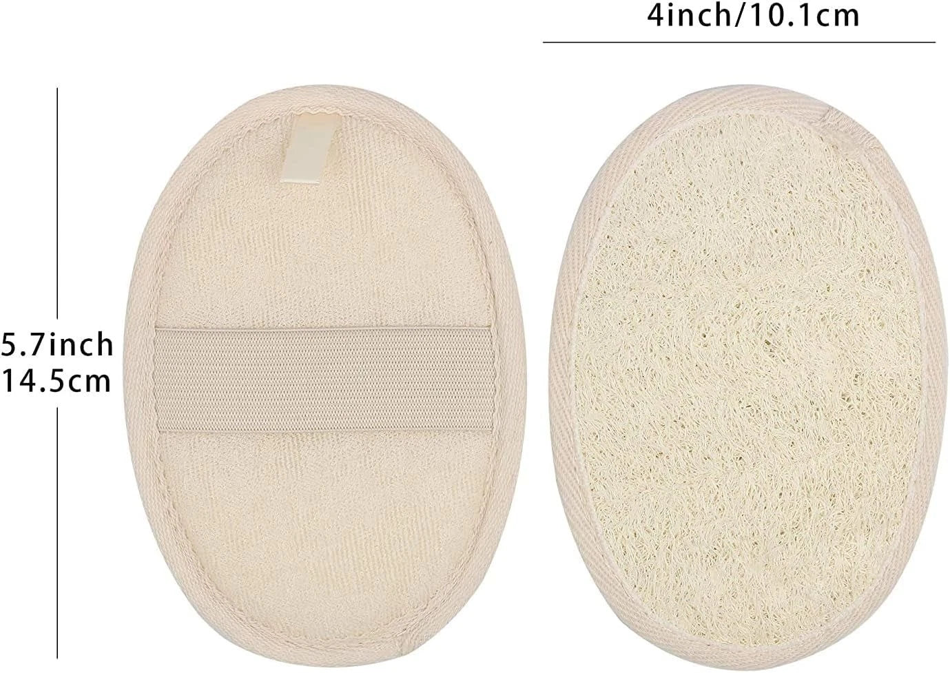 10 Pack Exfoliating Loofah Sponge Pads Natural Body Scrubbers for Shower and Bat