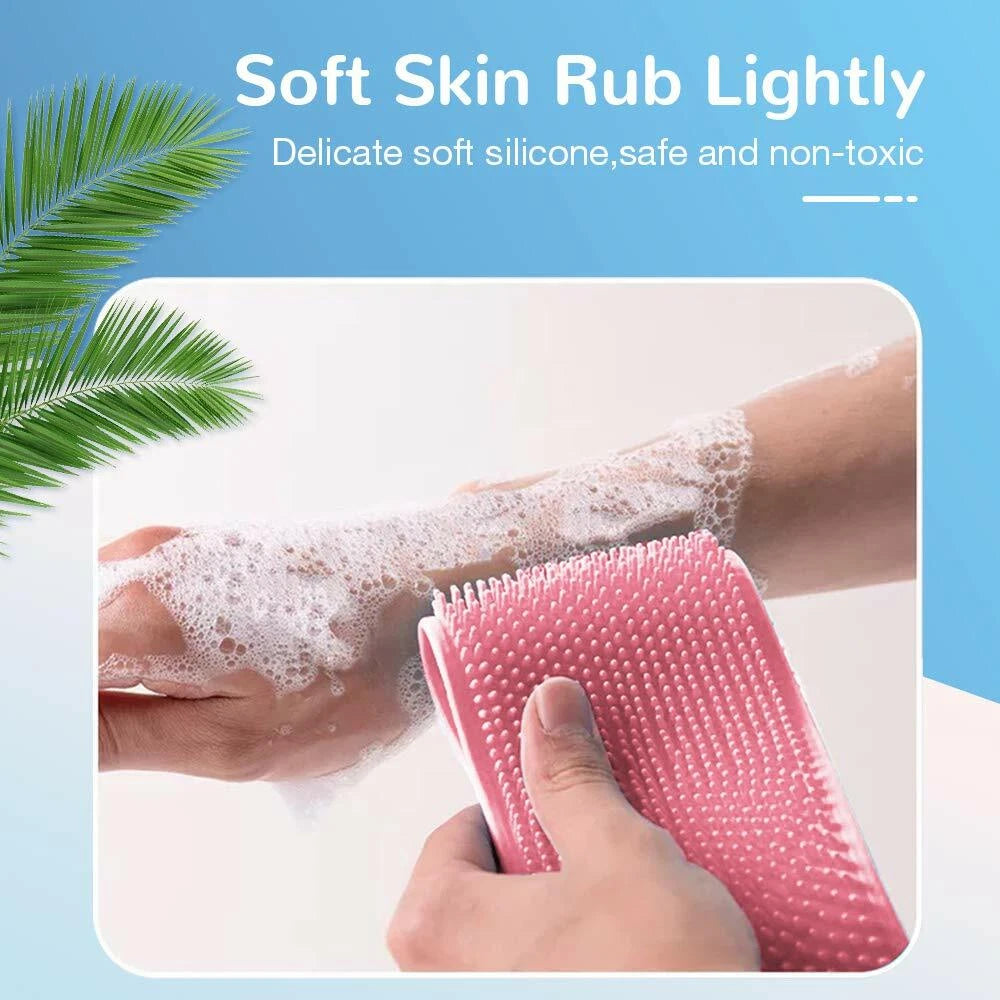 Silicone Back Bath Shower Wash Body Belt Brush Bath Body Scrubber Men & Women US
