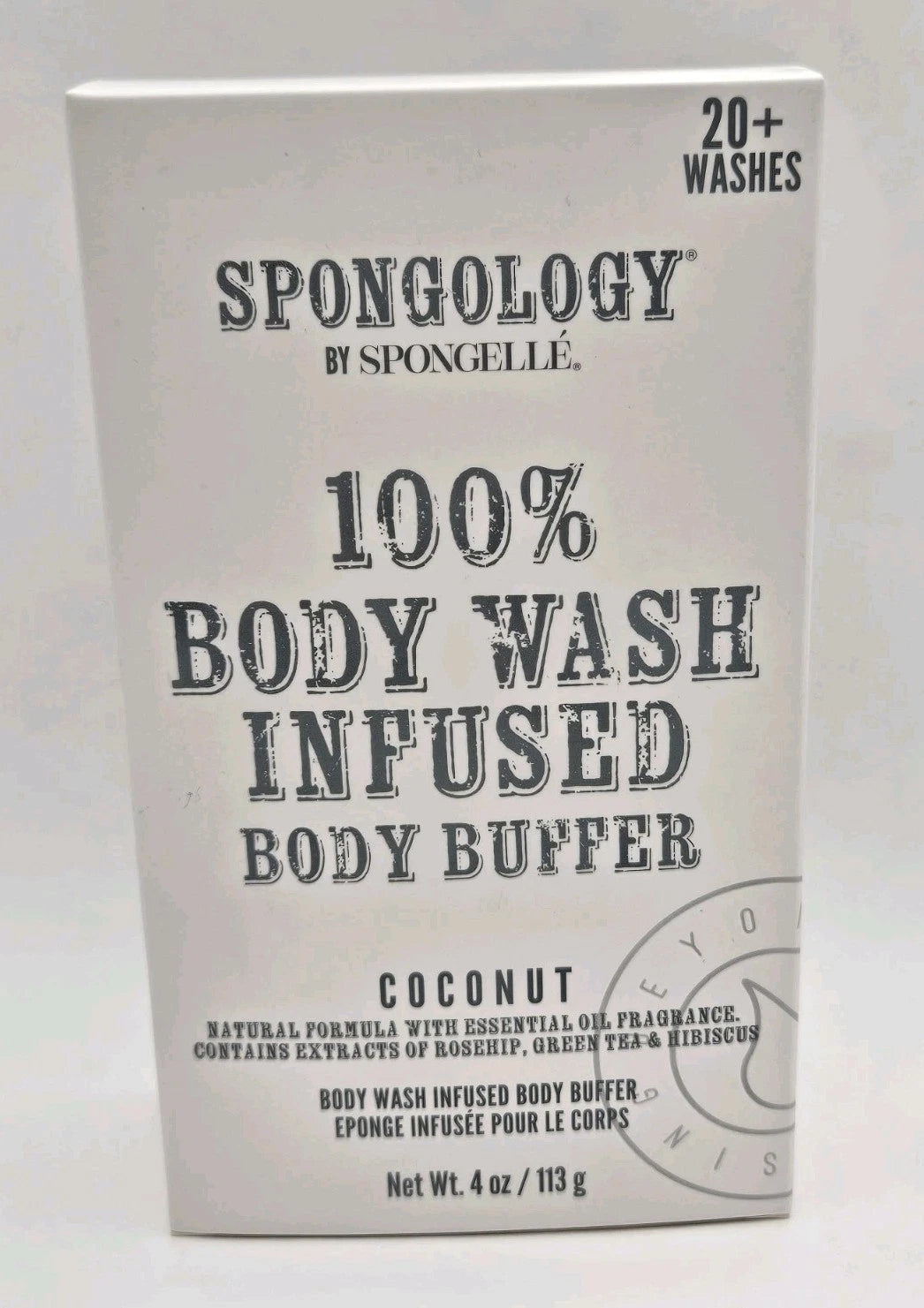 Spongelle Spongology Body Wash Infused Body Buffer Coconut 4oz NEW 20+ Washes