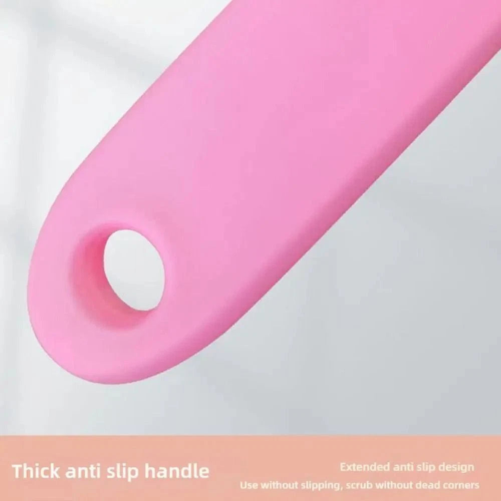 Silicone Back Scrubber for Shower Long Handle Bath Brush Double Sided