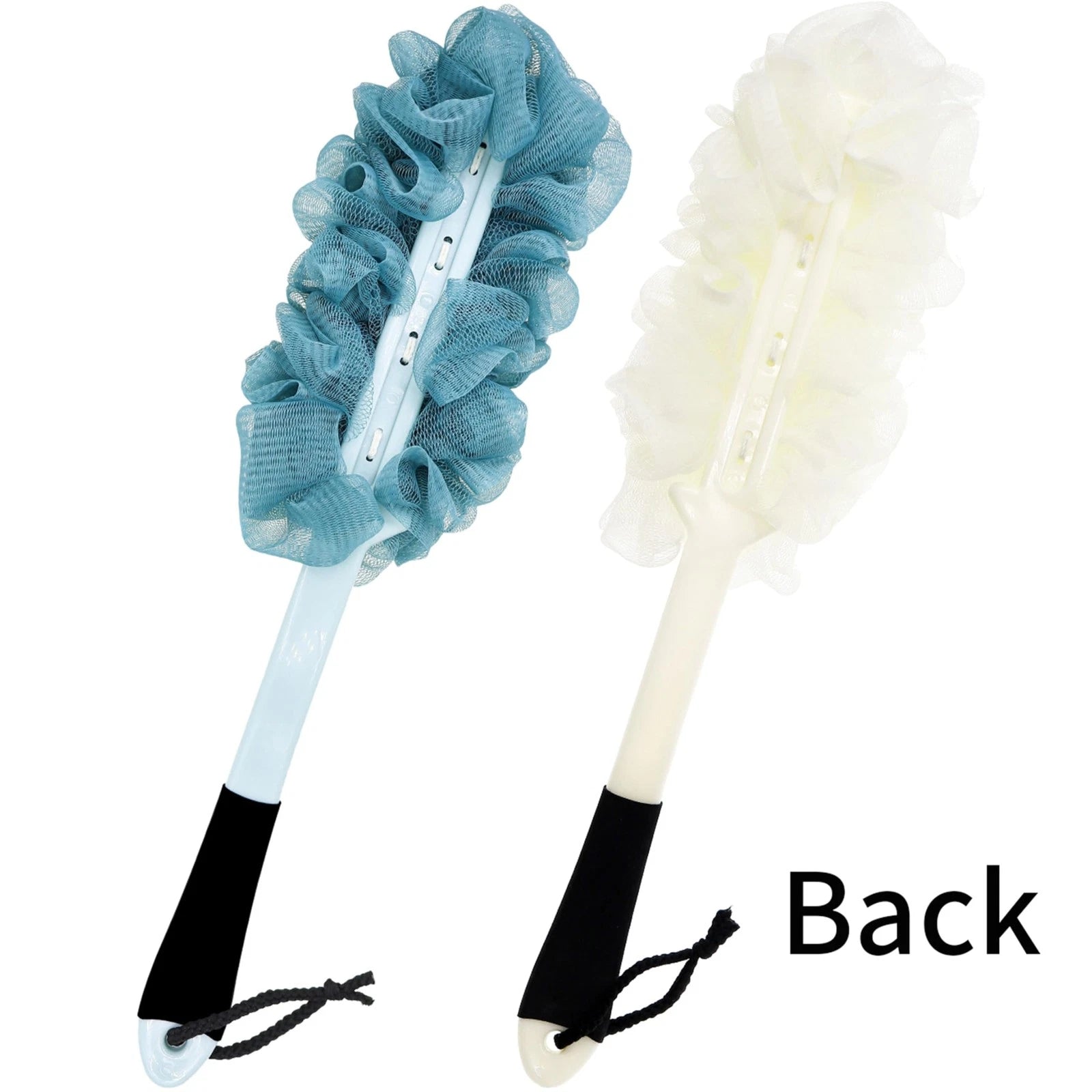 2Pack Loofah Back Scrubber for Shower with Non-Slip Handle Bath Body Brush