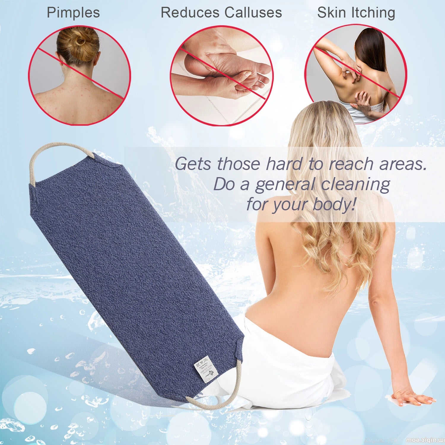 EvridWear Exfoliating Back Scrubber for Shower Bath Shower Spa Skin One Size