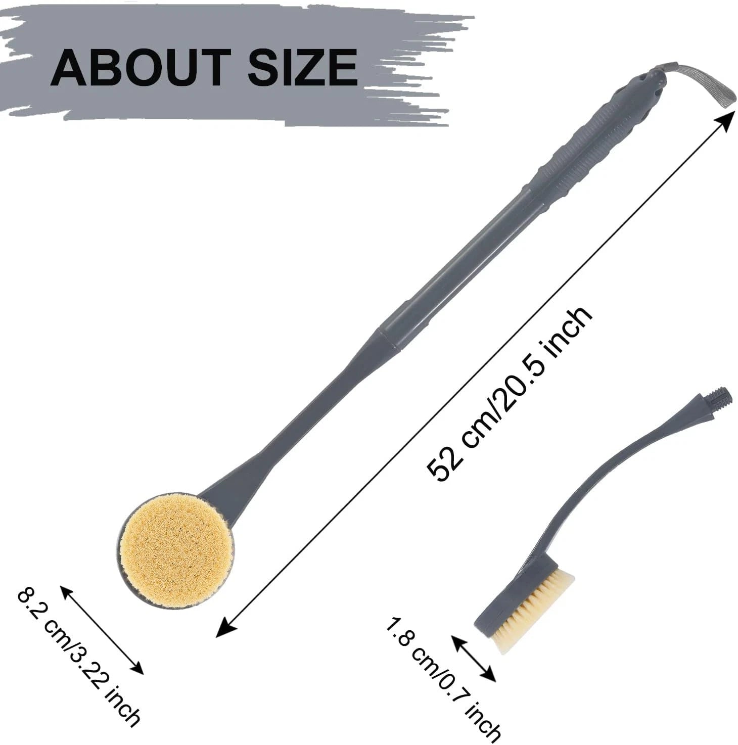 20.5" Long Handle Back Scrubber Bath Brush for Shower Deep Cleaning