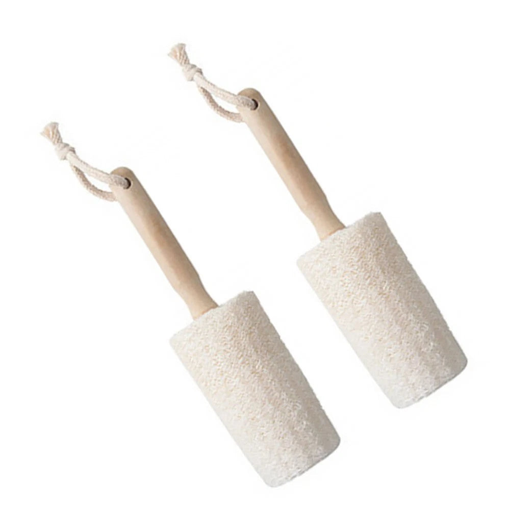 2Pcs Natural Loofah Bath Body Brush for Gentle Exfoliation and Scrubbing