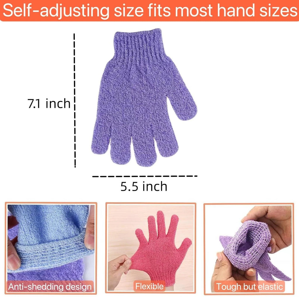 12 Pcs Shower Exfoliating Gloves Hand Exfoliating Bath Glove Body Scrubber Spa