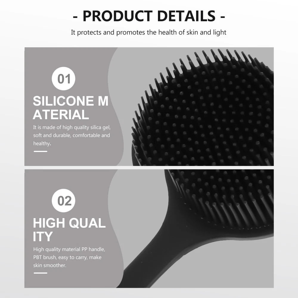 Bath Brush Silicone Body Scrubber, Elderly Back Scraper Exfoliating