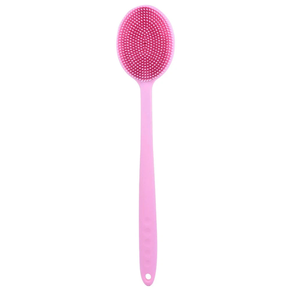 1Pc Bath Brush Silicone Bath Brush Long Handle Bathing Supplies