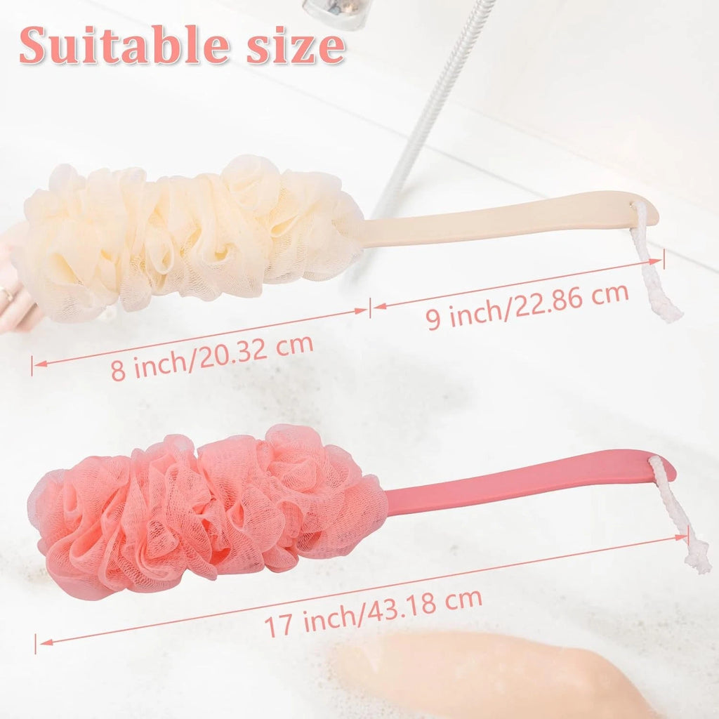 2Pack Back Scrubber for Shower Loofah with Long Handle, Shower Brush for Body...
