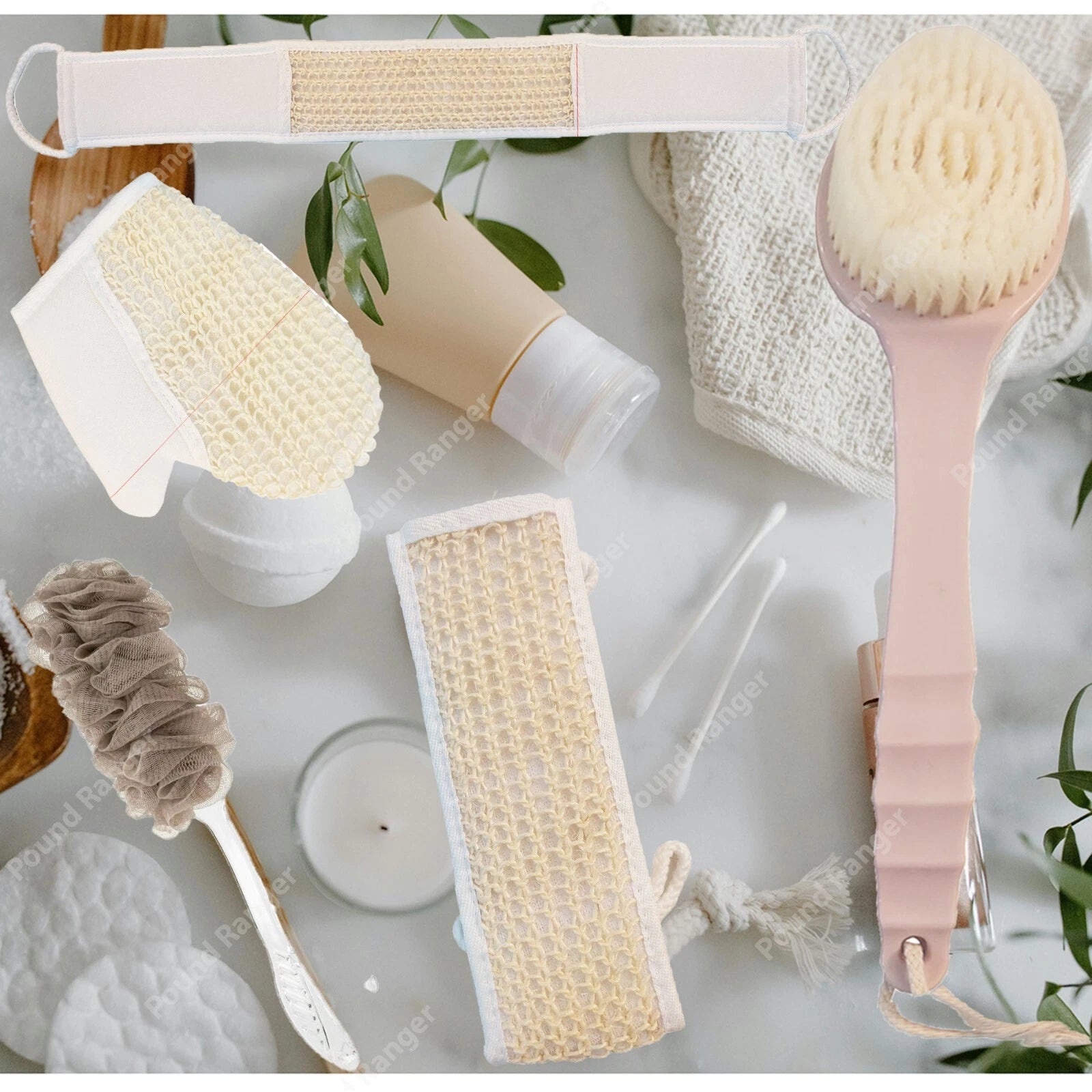 Long Handle Soft Bath Brush Back Scrubber Mesh Sponge Loofah Body Puff Shower