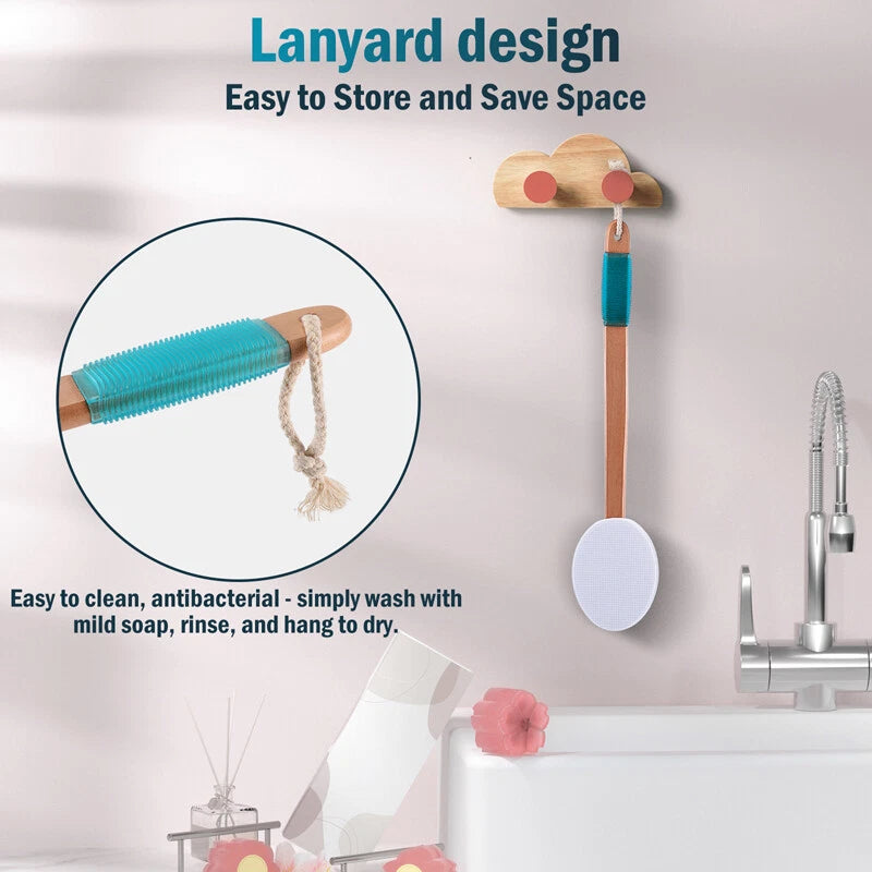 17.9" Long Handle Lotion Applicator Brush for Your Back Fits Tanning Skin Cream