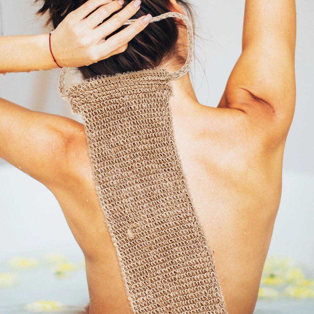Jute Back Washer Bath Towel Shower Body Scrubber Scratcher for Men Brush Women