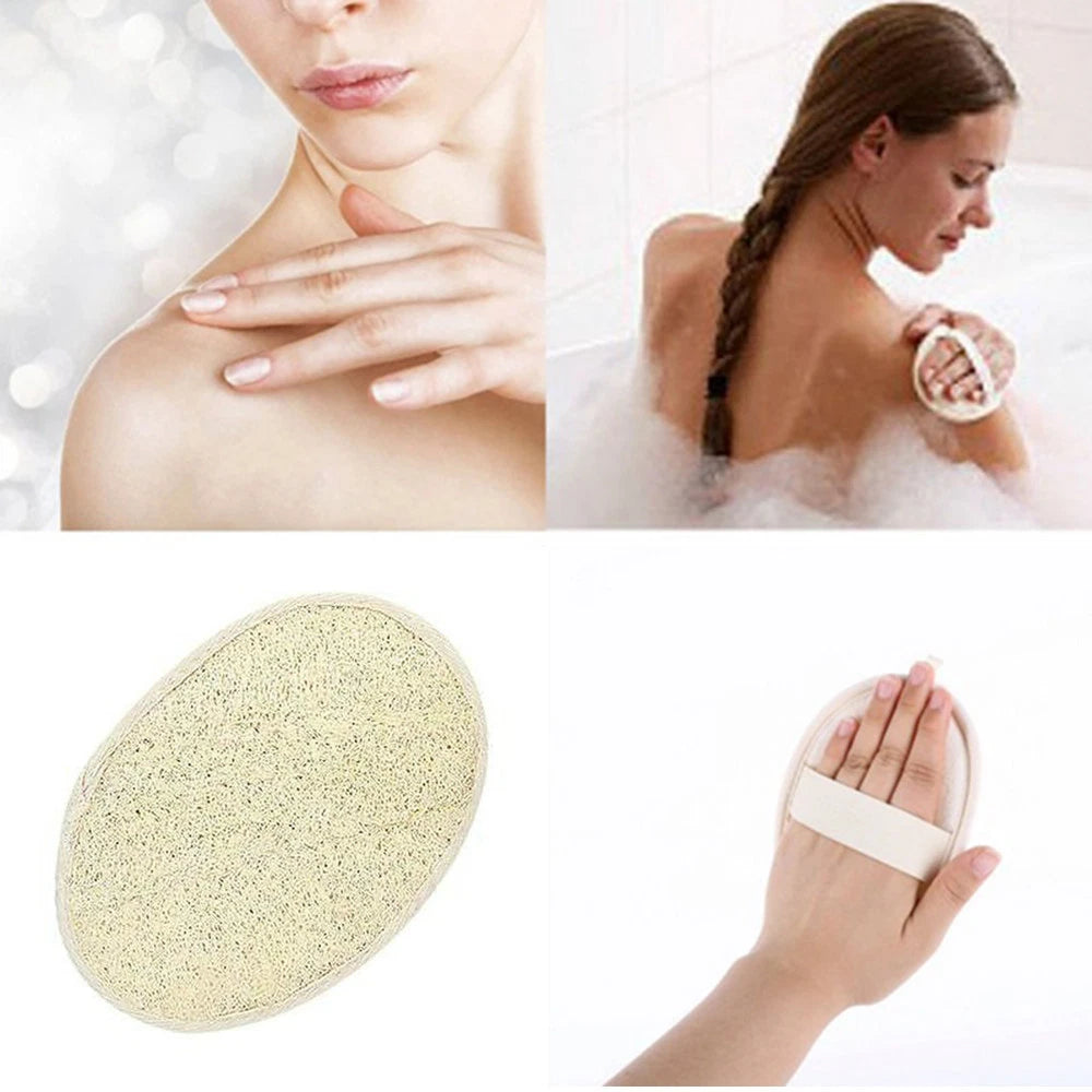 1-5X Body Scrubber Brush Exfoliating Natural Loofah Pad Luffa Bath Shower Sponge