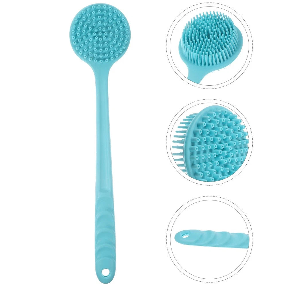 Long Handle Bath Brush Silicone Exfoliator Body Scrubber Brushes Shower