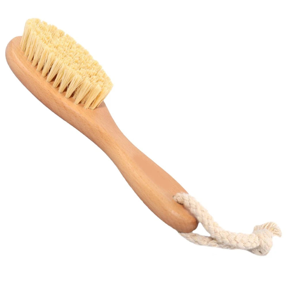 Beech Sisal Body Care Brush Shower Bath Scrubber with Comfortable Handle