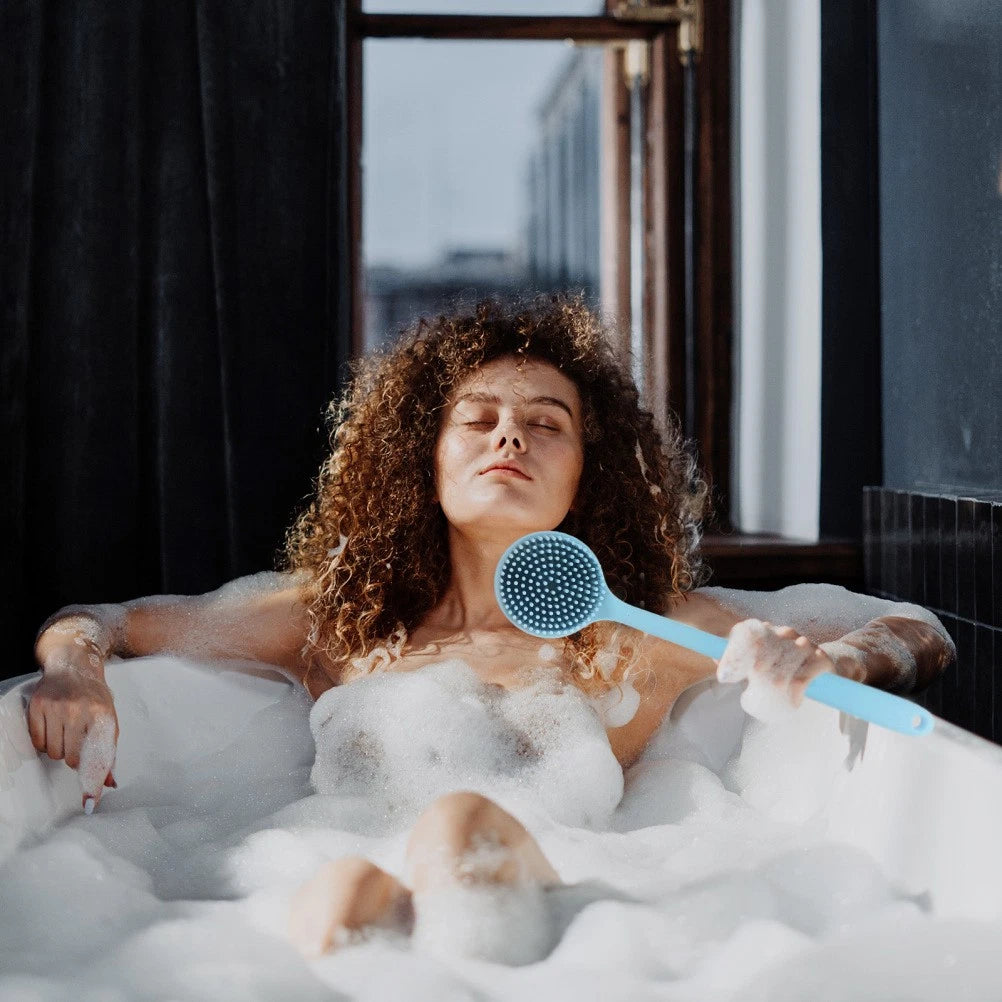 Silicone Bath Brush Back Cleaning Scrubber Man for Long Handle Shower