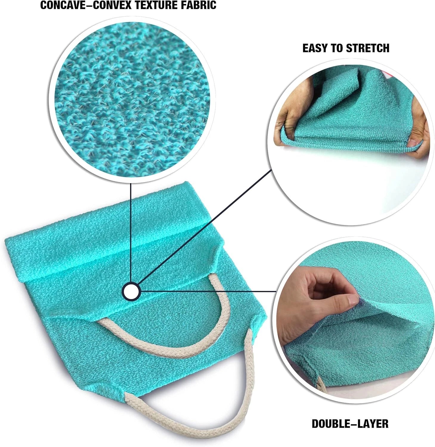 EvridWear Exfoliating Back Scrubber for Shower Bath Shower Spa Skin One Size