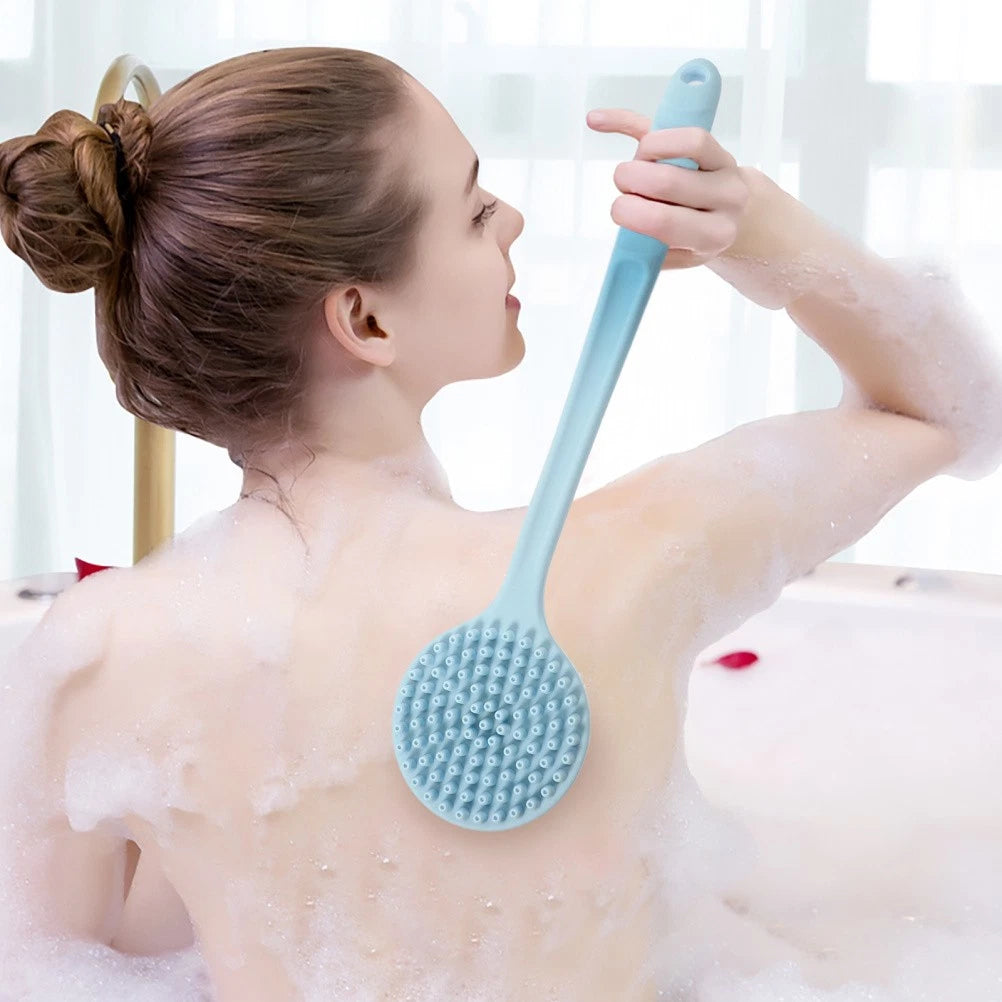 Silicone Bath Brush Man Back Cleaning Scrubber for Long Handle Shower