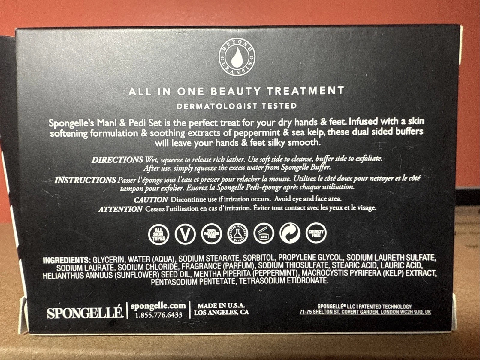 Spongelle Mani Pedi Treatment Set Salted Rose 3 oz SEALED New In Box